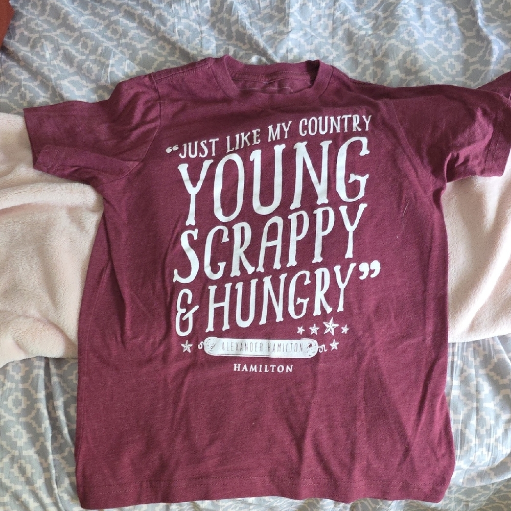 Hamilton Maroon Short Sleeve Tee "Young Scrappy & Hungry"